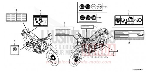 WARNETIKETT (CRF250L/LA) CRF250LAH de 2017